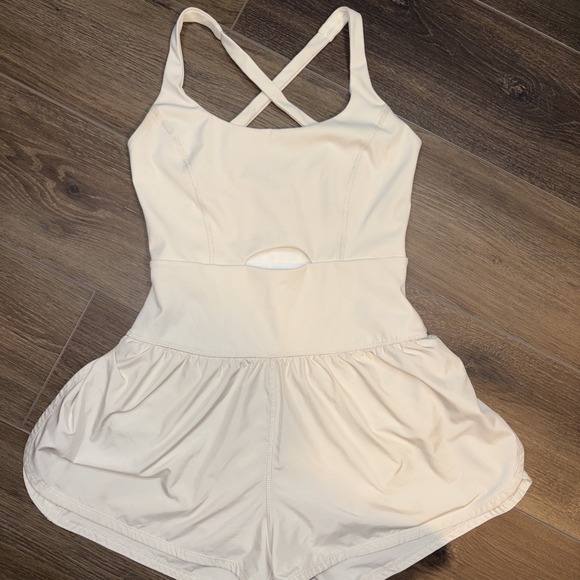 Free People Pants - Free People x FP Movement Righteous Runsie Romper Athletic Work Out Taupe Small